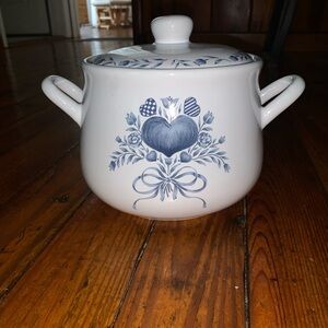 Blue and White Ceramic Soup Tureen